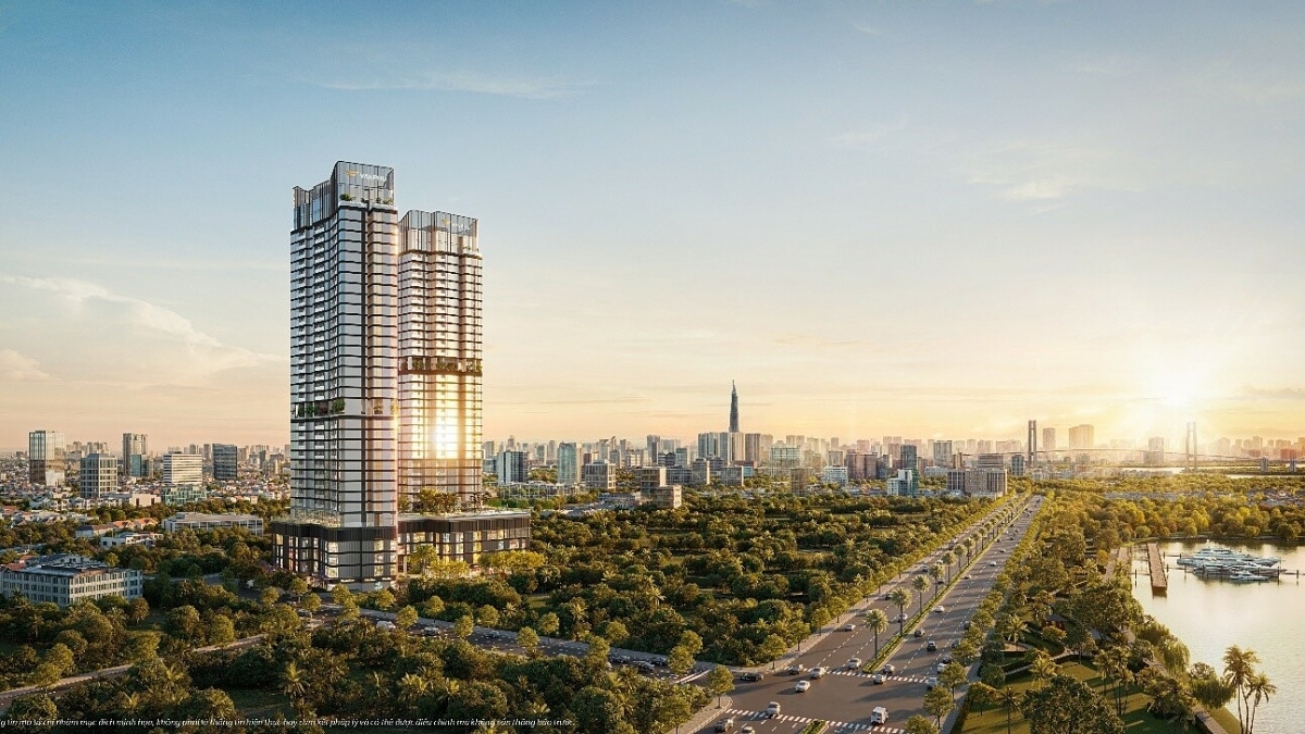 Phối cảnh kiến trúc hiện đại của dự án Vlasta Premier Phú Thuận ven sông Sài Gòn tại cung đường Đào Trí.